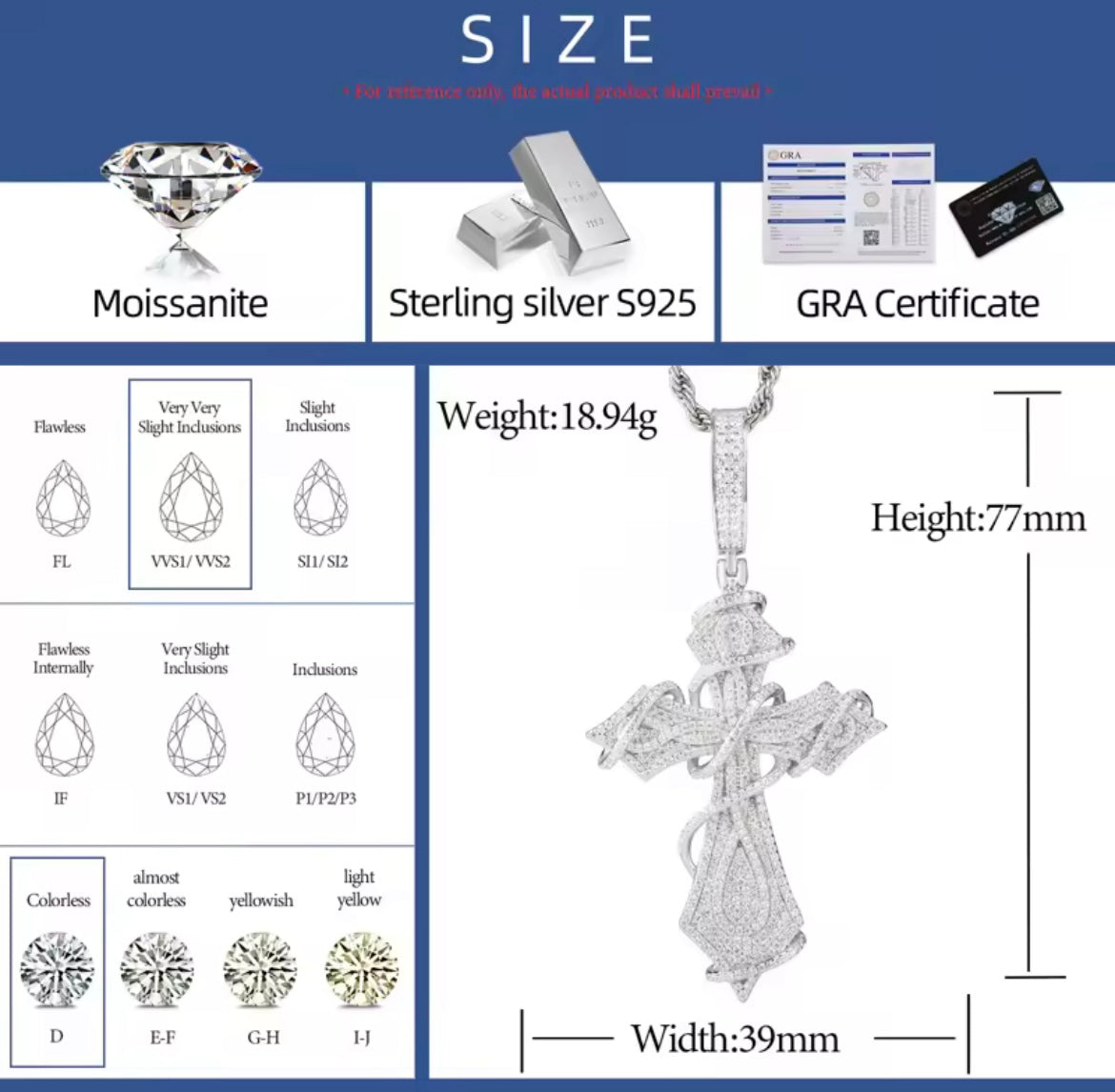 Silver Thorns Cross Pendant