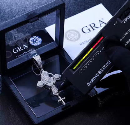 Iced Out Praying Hands Cross Pendant