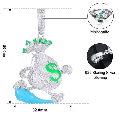 Glowing Escape Dollar Money Bag Pendant
