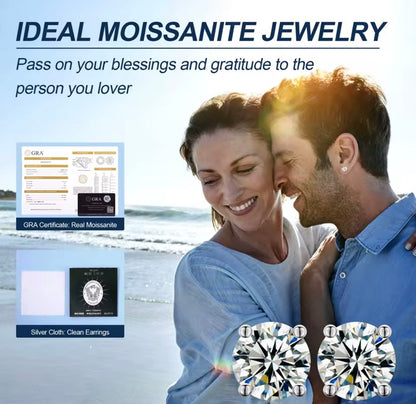 0.3-3CT Silver Stud Earrings