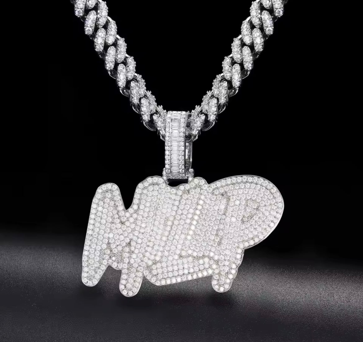 Custom Silver Letter Name Pendant