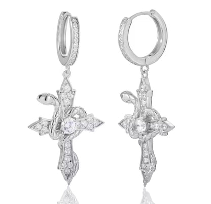 Arrow Cross Hoop Earrings