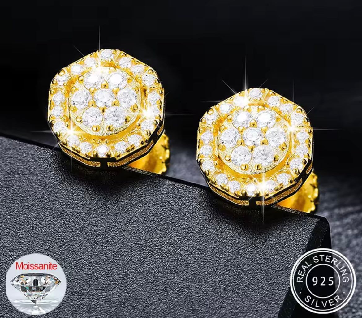 Octagon Stud Earrings