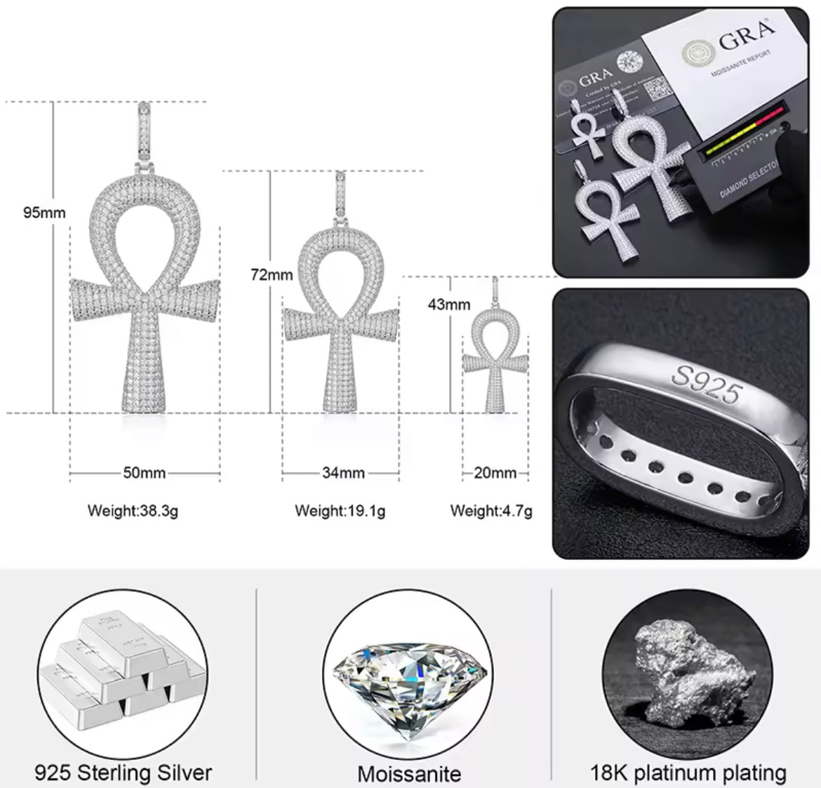Multi Size Cross Pendant