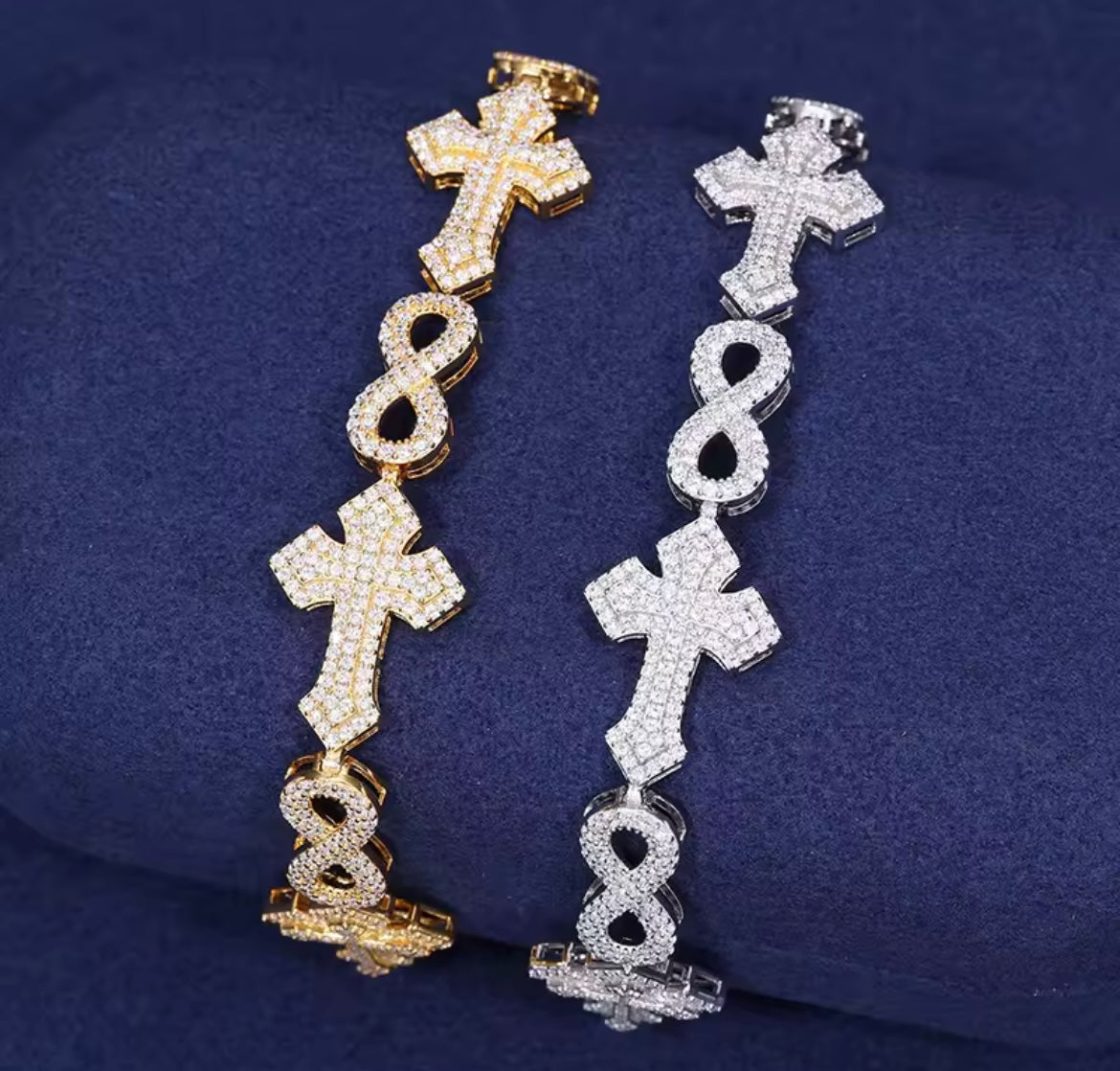 Shape 8 Cross Cuban Link Bracelet