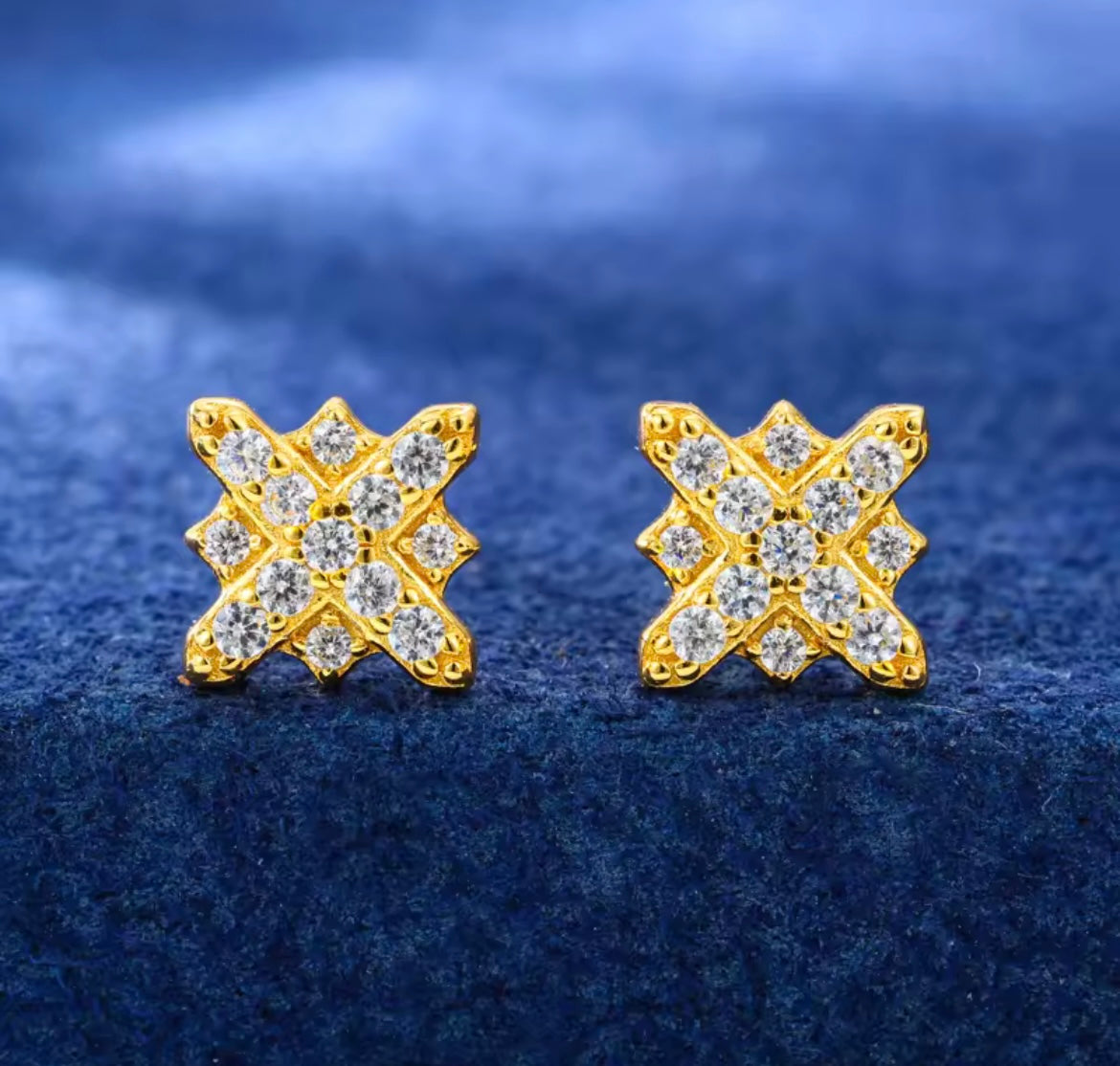 Cross Flower Stud Earrings