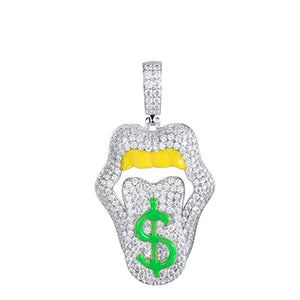 Sexy Mouth Lip Dripping Money Dollar Pendant