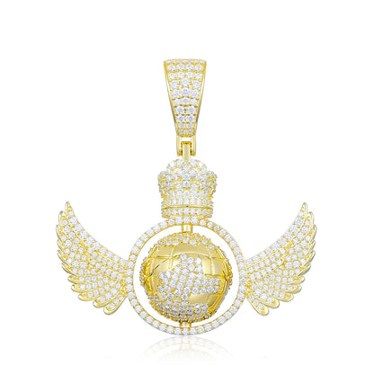 Rotating Global Wing Pendant