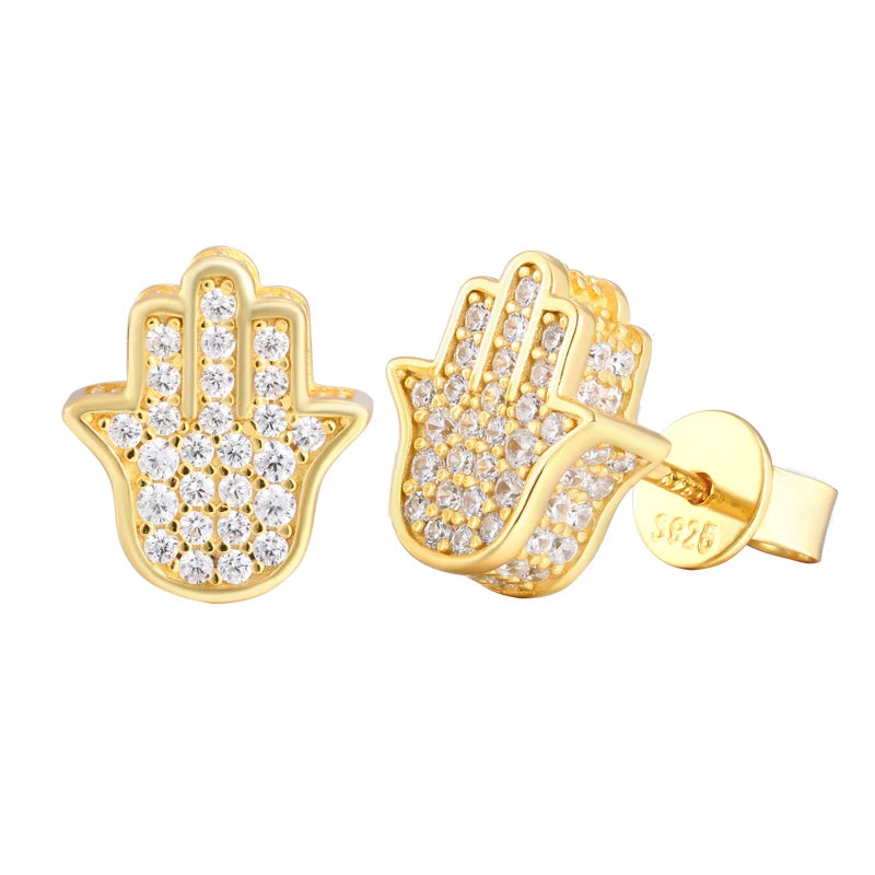 Fatima Hamsa Hands Stud Earrings