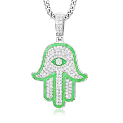 Glowing Hamsa Hand Pendant