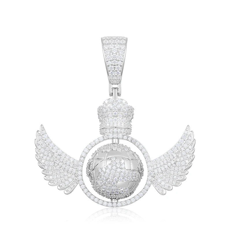 Rotating Global Wing Pendant