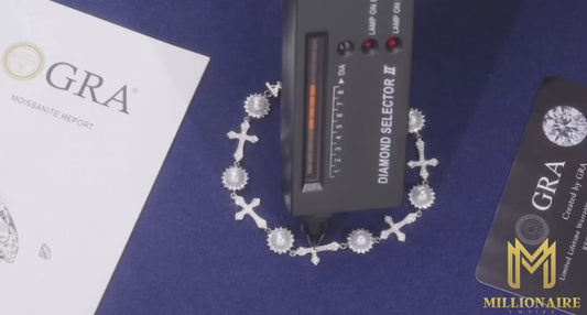 Silver Pearl Cross Bracelet