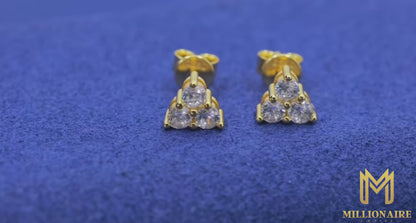 Silver Triangle Stud Earrings