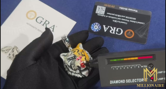 Enamel Tiger Head Pendant